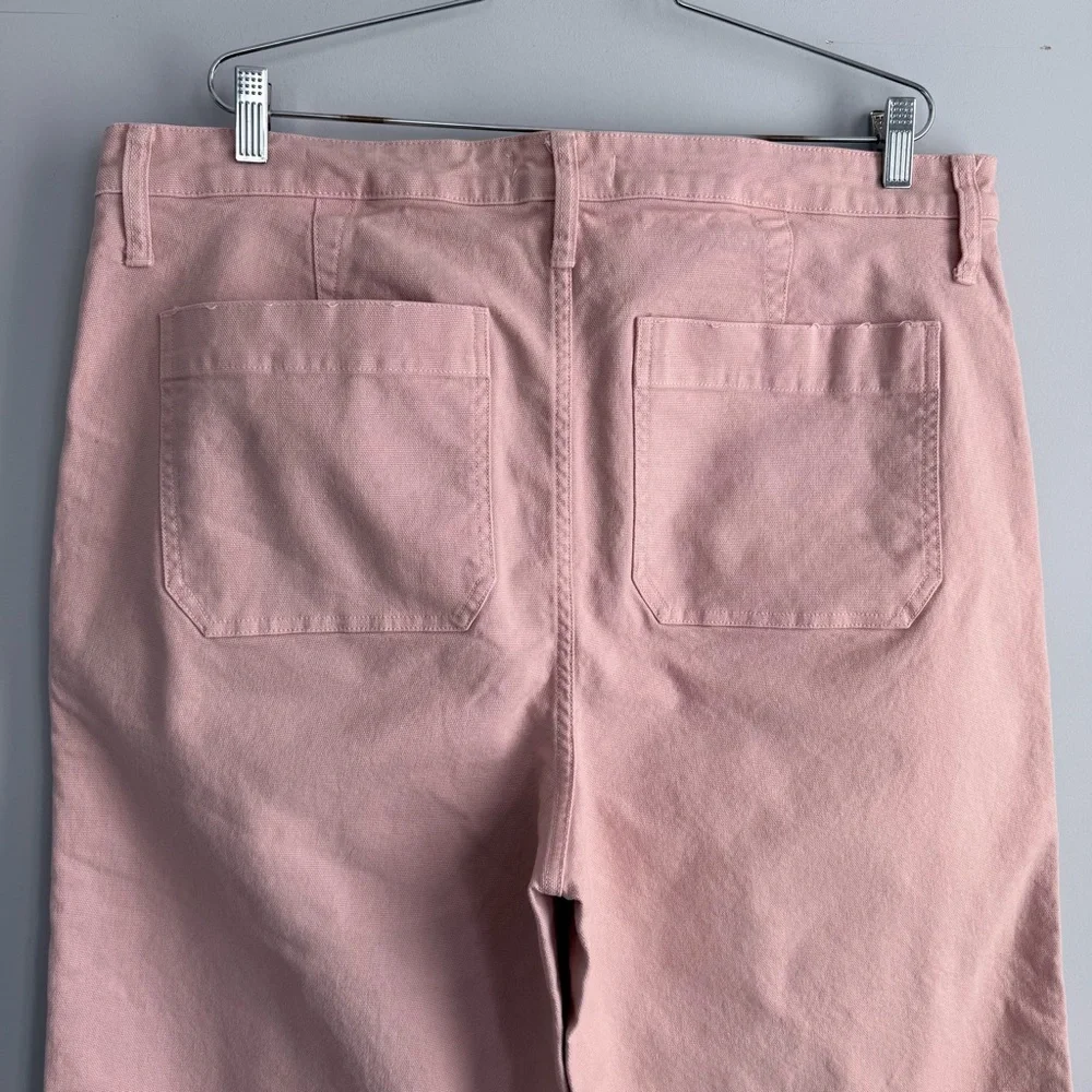 Madewell Emmett Wide Leg Crop Pants Pink Oyster Plus Size 34 High Rise Preppy - Picture 8 of 16